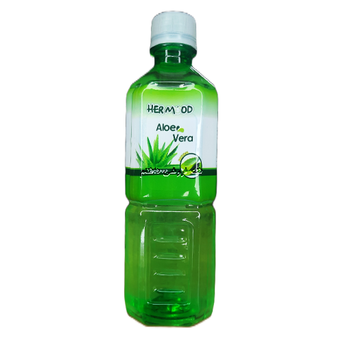 نوشیدنی بدون گاز آلوئه‌ ورا حاوی تکه های آلوئه ورا هرمود حجم 500 میلی لیتری