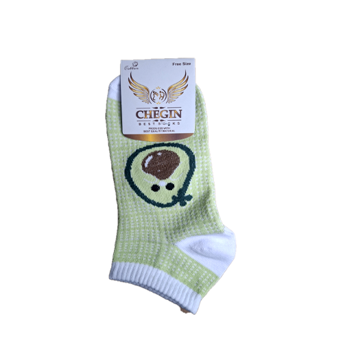 جوراب دخترانه ساق کوتاه طرح آووکادو