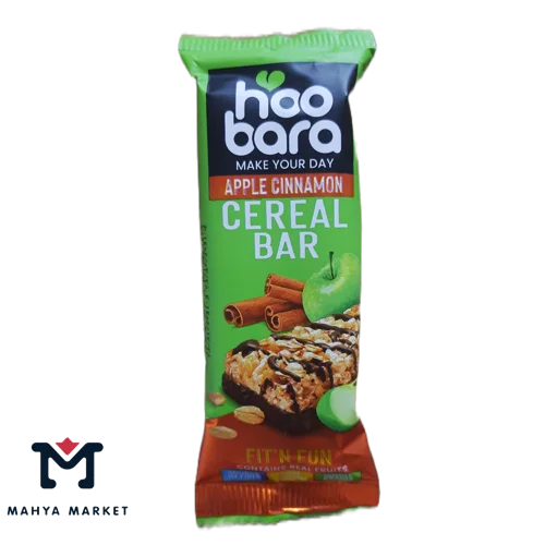 نات بار غلات سیب و دارچین با روکش شکلات هوبارا وزن 35 گرمی