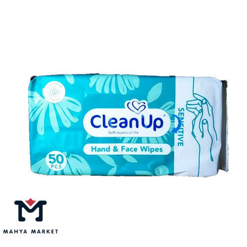 دستمال مرطوب کلین آپ پاک کننده دست و صورت مدل sensitive