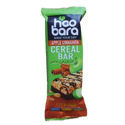 نات بار غلات سیب و دارچین با روکش شکلات هوبارا وزن 35 گرمی