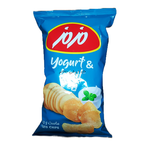 چیپس ماست و ریحان مزمز وزن 65 گرمی