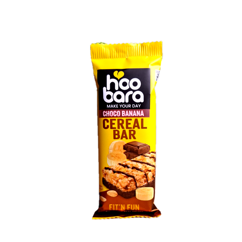 نات بار غلات و موز با روکش شکلات هوبارا وزن 35 گرمی