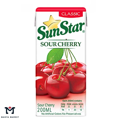 آبمیوه آلبالو سان استار حجم 200 میلی لیتری