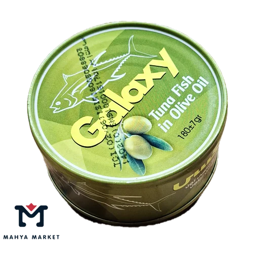 کنسرو ماهی تن در روغن زیتون گالکسی وزن 180 گرمی