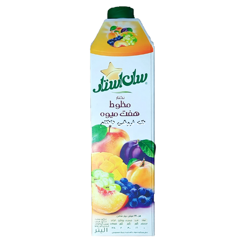 آبمیوه مخلوط هفت میوه سان استار حجم 1 لیتری