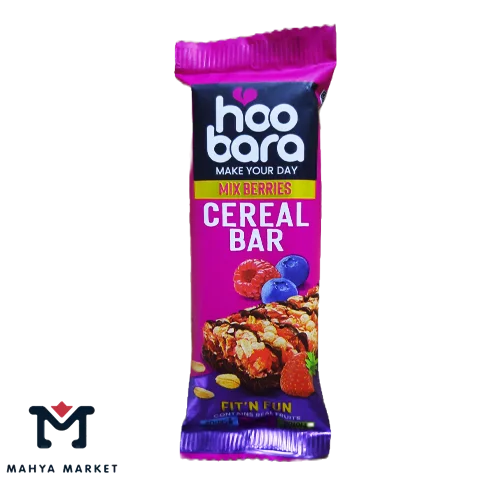 نات بار غلات و میکس بری با روکش شکلات هوبارا وزن 35 گرمی