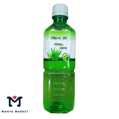 نوشیدنی بدون گاز آلوئه ورا حاوی تکه های آلوئه ورا هرمود حجم 500 میلی لیتری