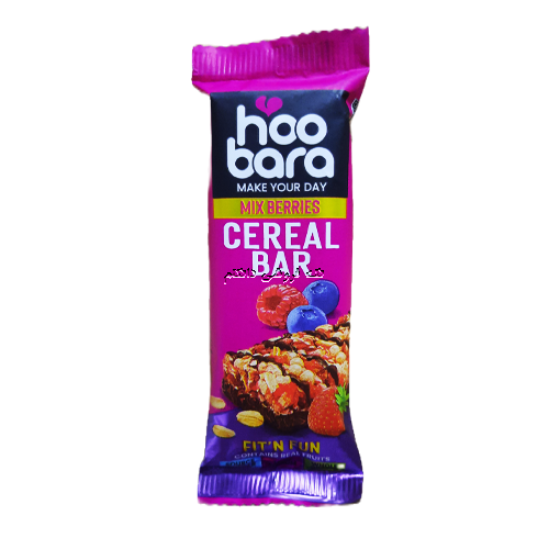 نات بار غلات و میکس بری با روکش شکلات هوبارا وزن 35 گرمی