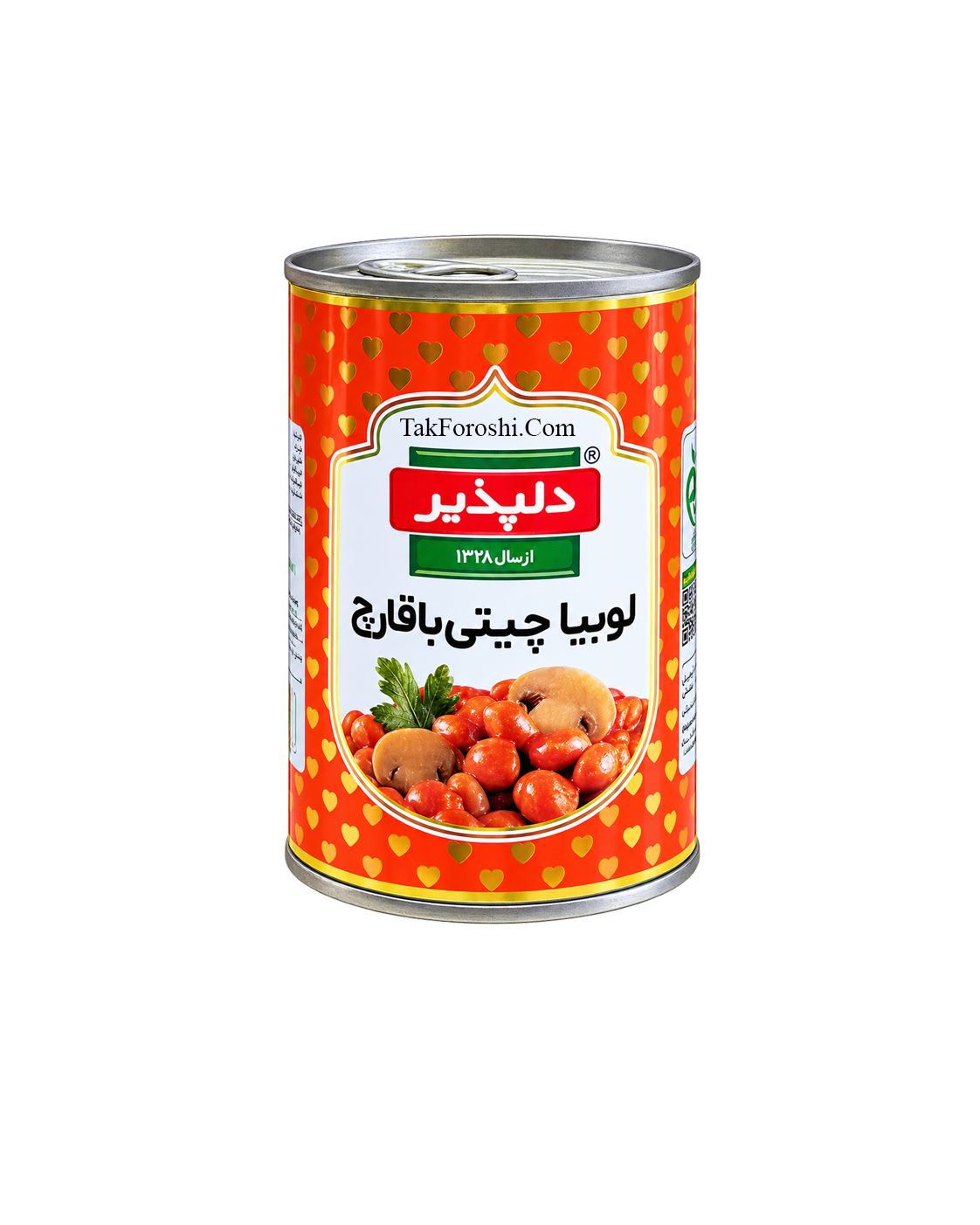 کنسرو لوبیا و قارچ دلپذیر 420 گرمی