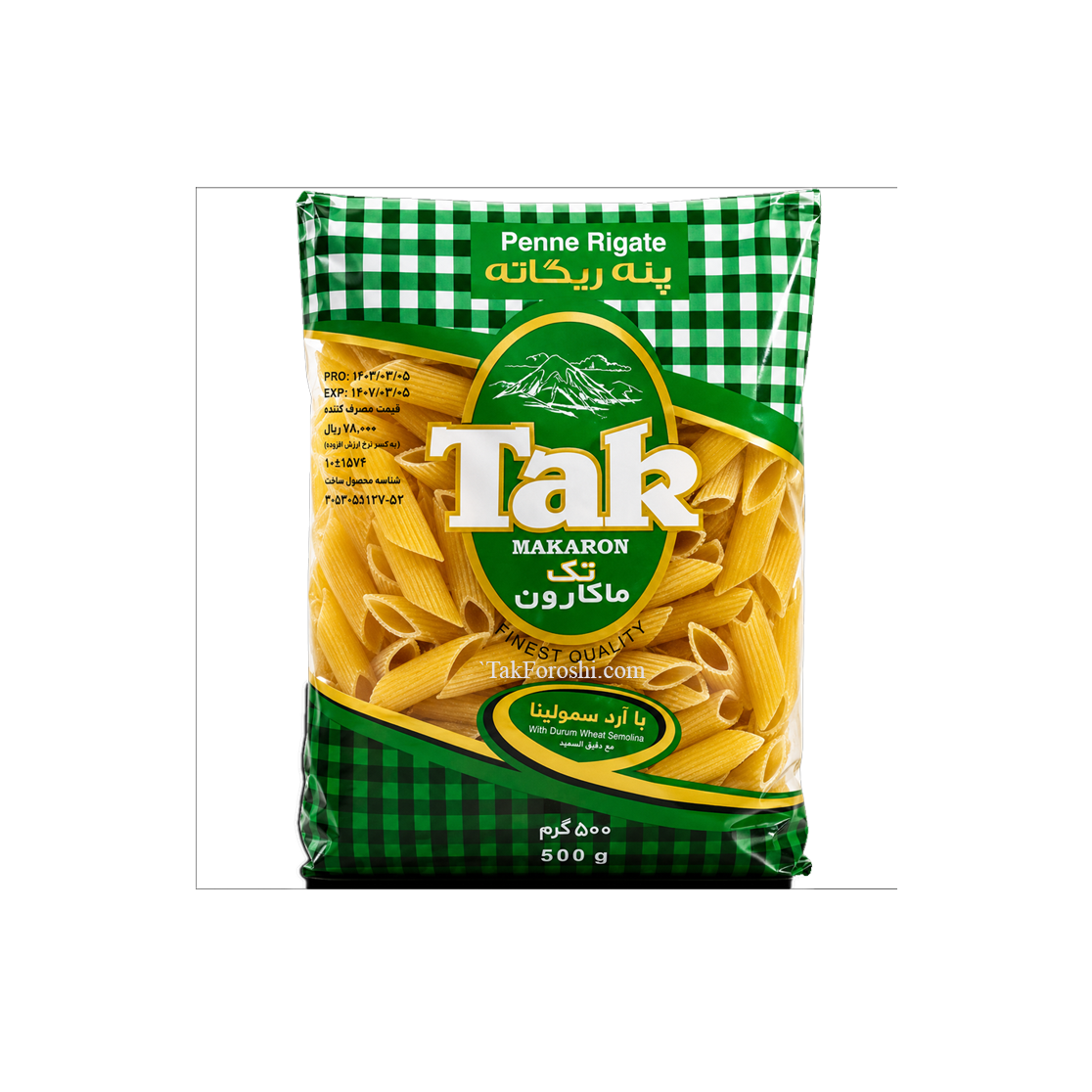 ماکارونی تک پنه ریگاته 500 گرمی